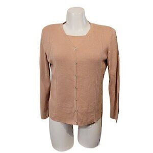 Petite Sophisticate Sweater Long Short Sleeve Set Pink S